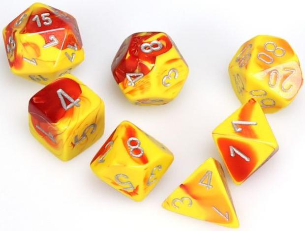 7 Polyhedral Dice Set Gemini Red Yellow/silver - CHX26450