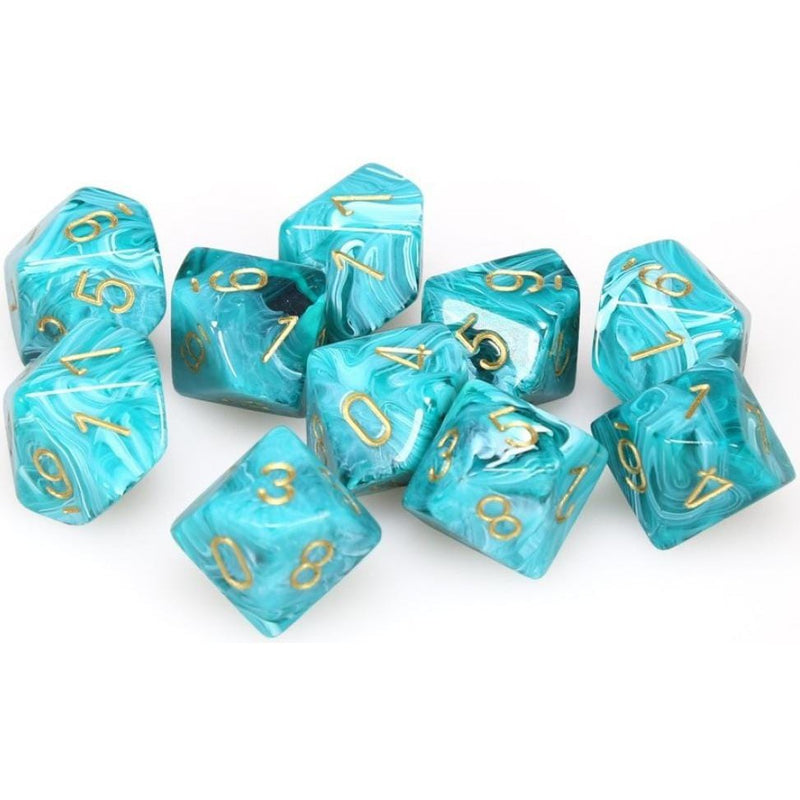 10 D10 Vortex Dice Teal - CHX27239 - Abyss Game Store