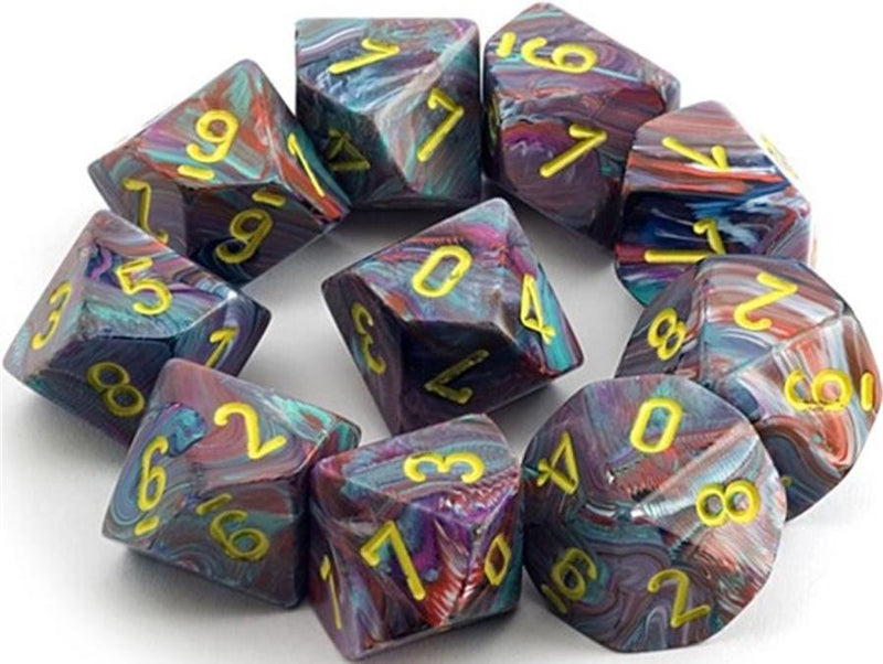 10 D10 Festive Dice Mosaic Yellow - CHX27250 - Abyss Game Store
