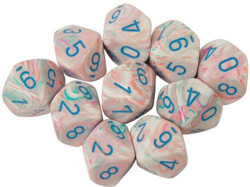 10 D10 Festive Dice Pop Art with Blue - CHX27344 - Abyss Game Store