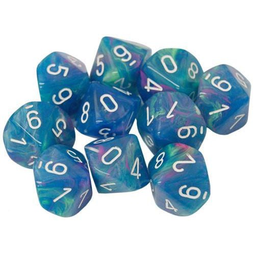 10 D10 Festive Dice Waterlily with White - CHX27346 - Abyss Game Store