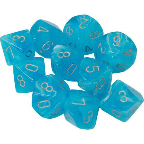 10 D10 Luminary Dice Sky with Silver - CHX27366 - Abyss Game Store