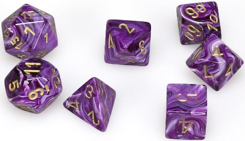 7 Polyhedral Dice Set Vortex Purple / Gold - CHX27437