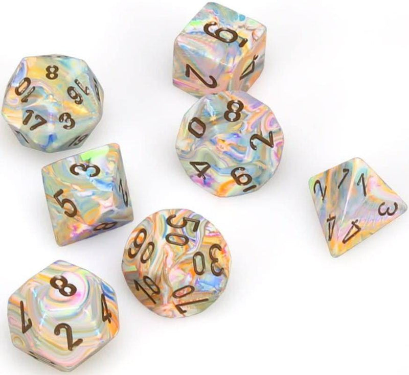 7 Polyhedral Dice Set Festive Vibrant with brown - CHX27441