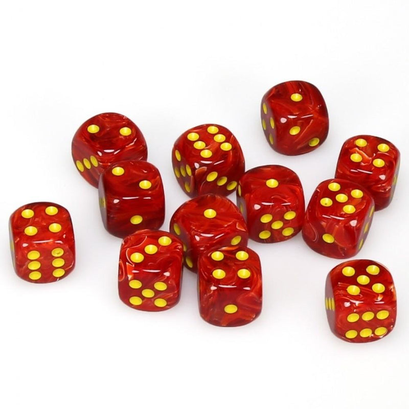 12 D6 Vortex 16mm Dice Red/Yellow - CHX27644 - Abyss Game Store