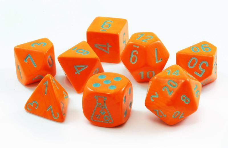 7 Polyhedral Dice Set Heavy Orange / Turquoise - CHX30038