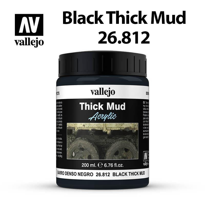Vallejo Diorama Thick Mud - Black Thick Mud 200ml - Val26812