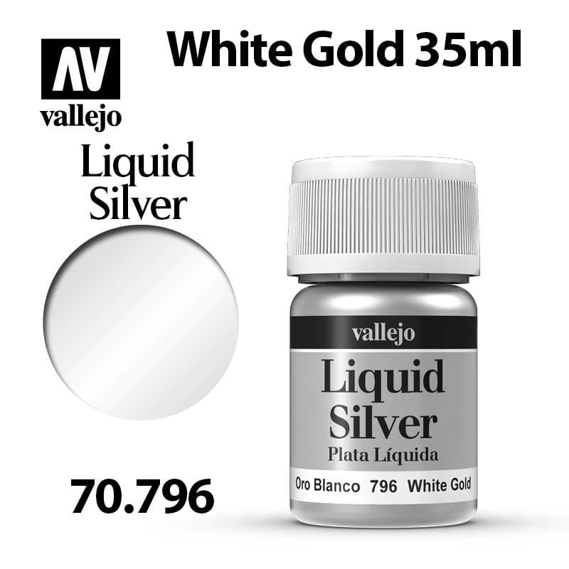 Vallejo Liquid Silver - White Gold 35ml - Val70796