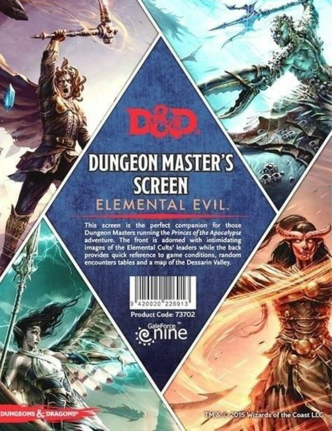 D&D: Dungeon Master's Screen Elemental Evil
