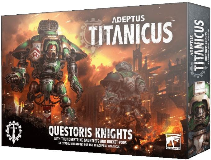 Adeptus Titanicus: Questoris Knights with Thunderstrike Gauntlets & Rocket Pods ( 400-29 ) - Used