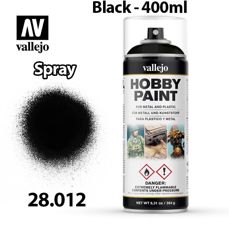 Vallejo Hobby Spray Paint - Black 400ml - Val28012