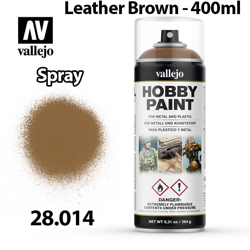 Vallejo Hobby Spray Paint - Leather Brown 400ml - Val28014