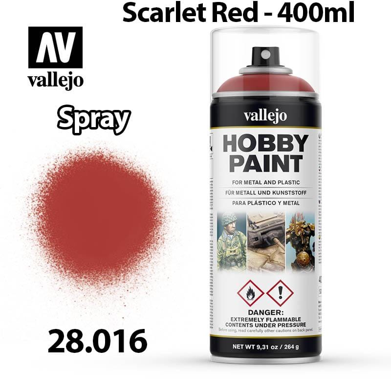Vallejo Hobby Spray Paint - Scarlet Red 400ml - Val28016