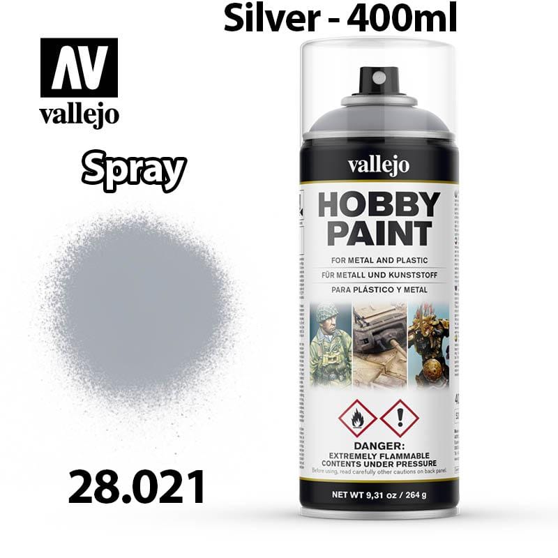 Vallejo Hobby Spray Paint - Silver 400ml - Val28021