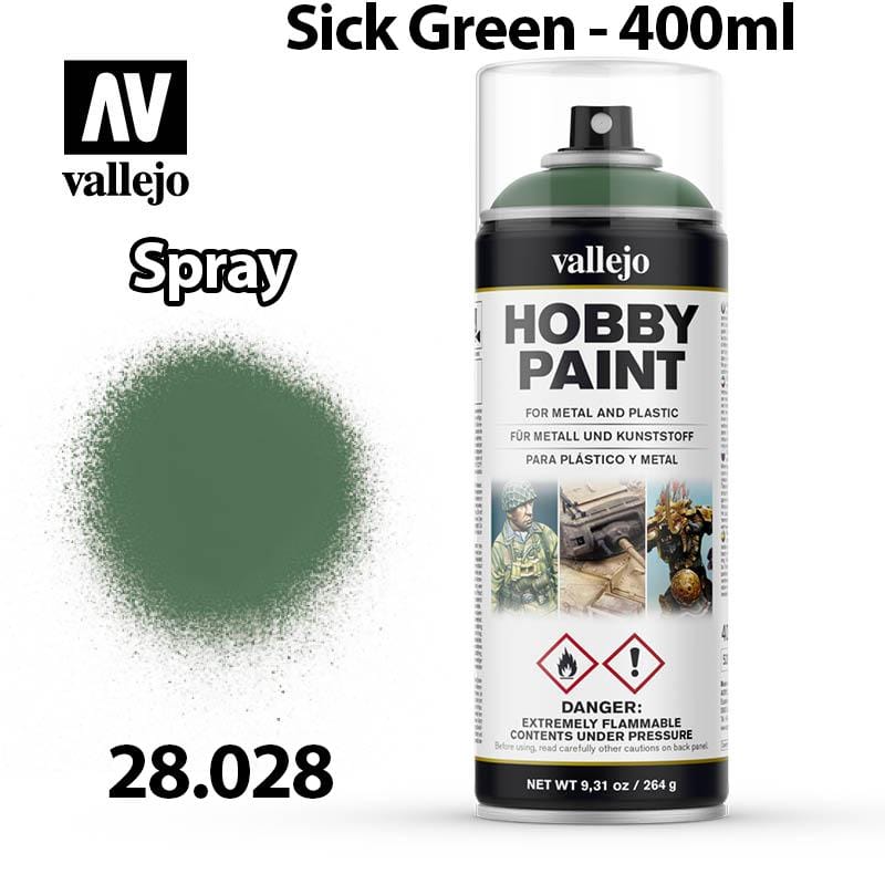 Vallejo Hobby Spray Paint - Sick Green 400ml - Val28028