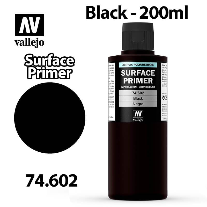 Vallejo Surface Primer - Black 200ml - Val74602