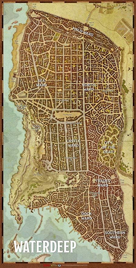 D&D: Game Mat - Waterdeep City Map